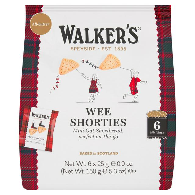 Walkers Wee Shorties Mini Oat Shortbread Triangles 6 x 25g