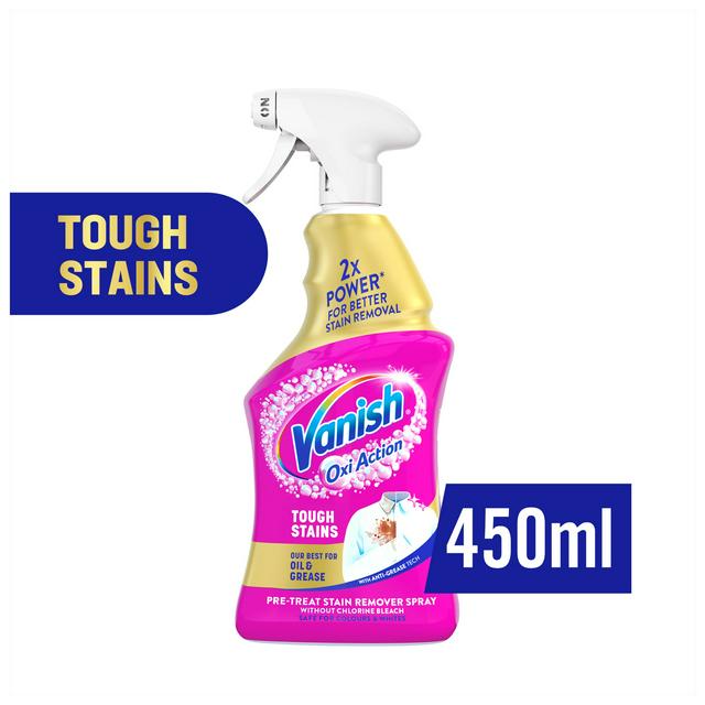 Vanish Oxi Action Gold Fabric Stain Remover Pre Wash Spray 450ml - gallery image 1