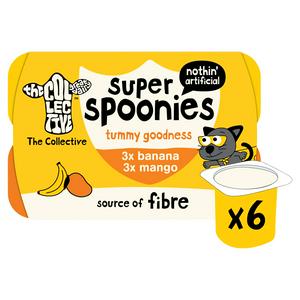The Collective Super Spoonies Tummy Goodness Banana & Mango Yoghurt Pots 6x42g 