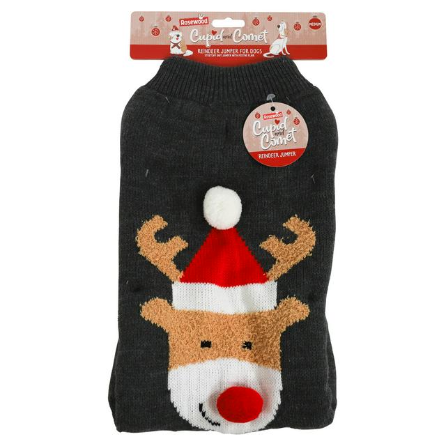 Rosewood Cupid & Comet Reindeer Jumper for Medium Dogs - gallery image 1