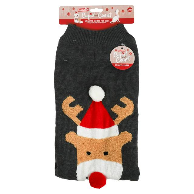 Rosewood Cupid & Comet Reindeer Jumper for Large Dogs - gallery image 1