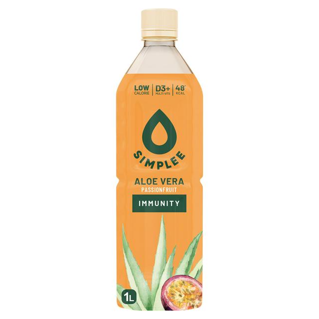 Simplee 1L Aloe Vera Immunity Wellness Drink Passionfruit