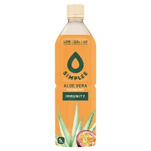 Simplee 1L Aloe Vera Immunity Wellness Drink Passionfruit