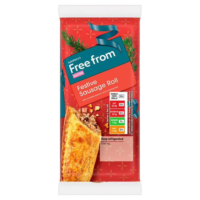 Sainsbury's Free From 110g Festive Sausage Roll - gallery image 1