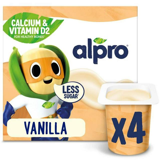 Alpro Kids Vanilla Soya Dairy Free Yoghurt Alternatives 4 x 115g - gallery image 1