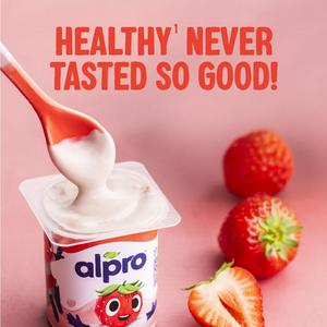 Alpro Kids Strawberry Soya Dairy Free Yoghurt Alternatives 4 x 115g - gallery image 4