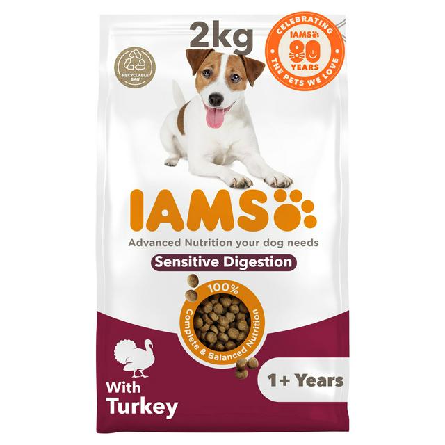 IAMS Sensitive Digestion with Turkey Dog Food 1+ Years 2kg - gallery image 1