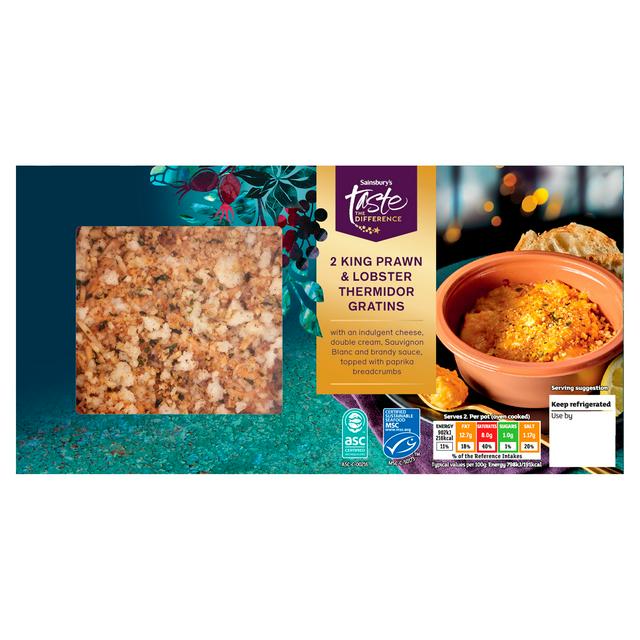 Sainsbury's 2 x King Prawn & Lobster Thermidor Gratins, Taste the Difference 240g - gallery image 1