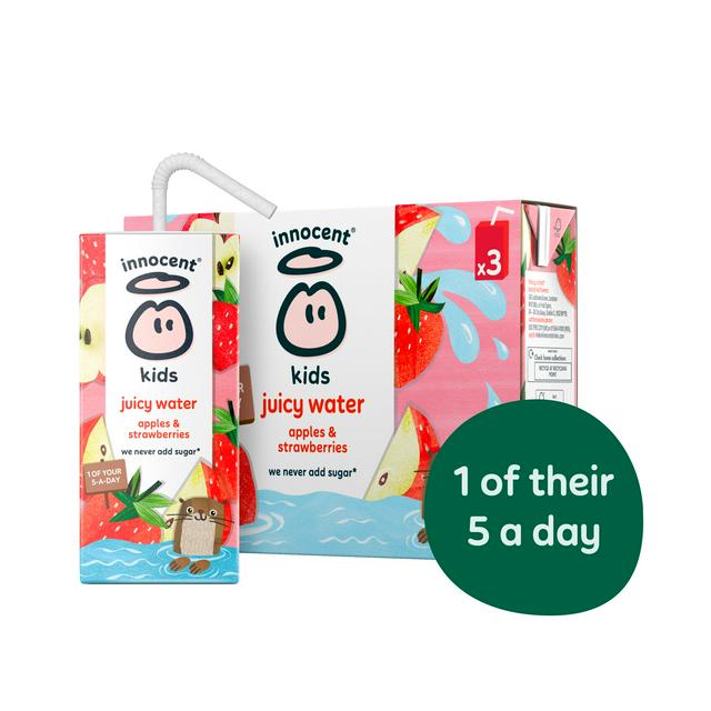 Innocent Kids Juicy Water Apples & Strawberries 3 x 200ml - gallery image 1