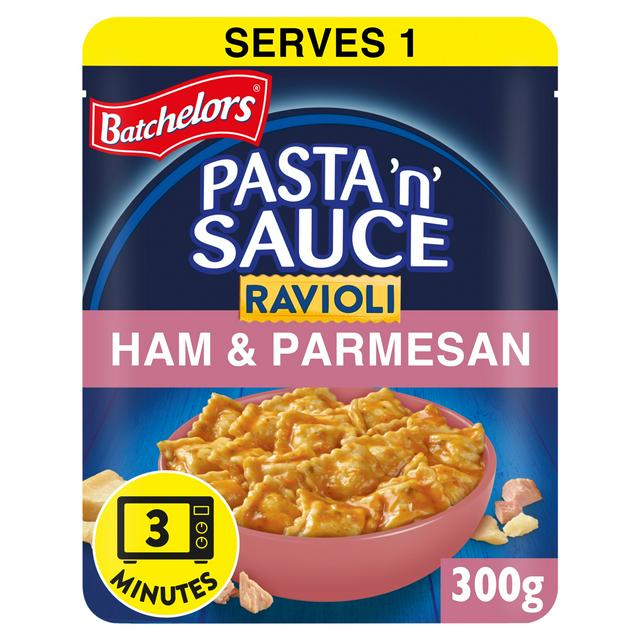 Sainsburys Batchelors Pasta N Sauce Ravioli Microwave Ready Meal Ham & Parmesan 300g