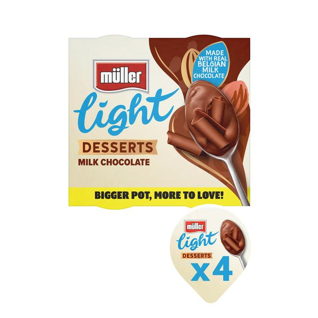 Müller Light Desserts Milk Chocolate 4 x 90g - gallery image 1