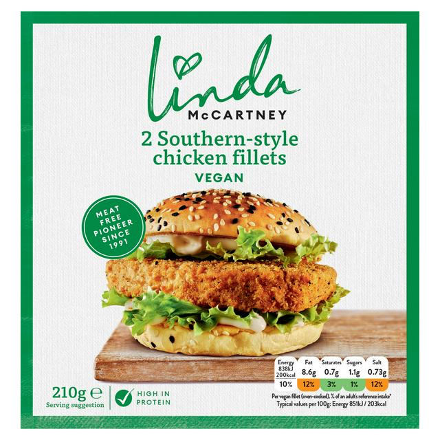 Linda McCartney's 2 Vegan Southern Fried Chicken Style Fillets 210g