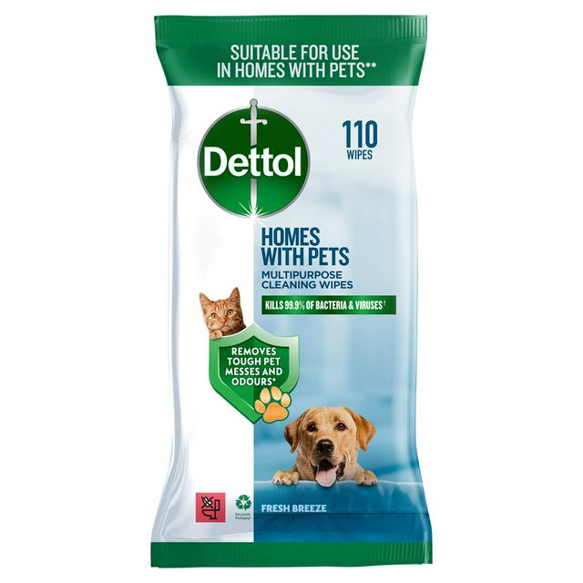 Dettol Homes with Pets Multipurpose Cleaning Wipes Fresh Breeze x110