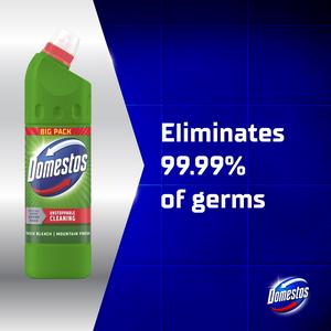 Domestos Mountain Fresh Pine Thick Bleach Toilet & Multipurpose Cleaner 1L - gallery image 2