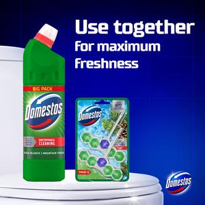 Domestos Mountain Fresh Pine Thick Bleach Toilet & Multipurpose Cleaner 1L - gallery image 3