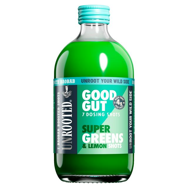 UNROOTED Good Gut Super Greens & Lemon Shots 420ml