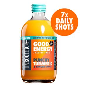 Unrooted Good Energy Punchy Turmeric & Ginger Shots 420ml - gallery image 2