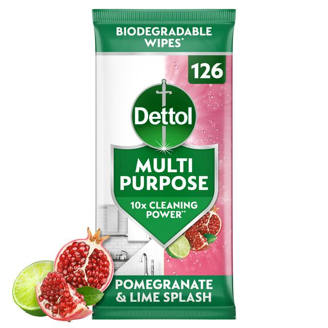 Dettol Multi-purpose Cleaning Wipes Pomegranate & Lime 126 Pack