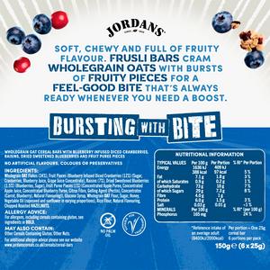 Jordans Frusli Juicy Blueberry Chewy Oat Cereal Snack Bars 6 x 25g - gallery image 4