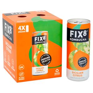 Fix8 Kombucha Sicilian Citrus Live Sparkling Soda 4 x 250ml - gallery image 2