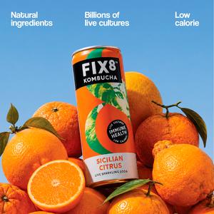 Fix8 Kombucha Sicilian Citrus Live Sparkling Soda 4 x 250ml - gallery image 4