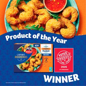 Birds Eye Captain's Discoveries Crunchy Classic Prawns Breaded 250g - gallery image 2