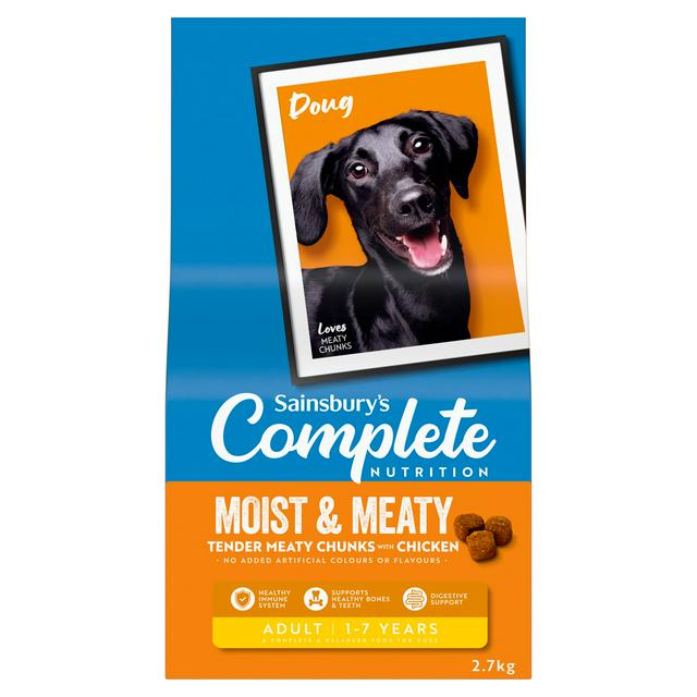 Sainsburys 2.7kg Complete Nutrition Moist & Meaty Tender Meaty Chunks with Chicken Adult 1-7 Years Dog Food
