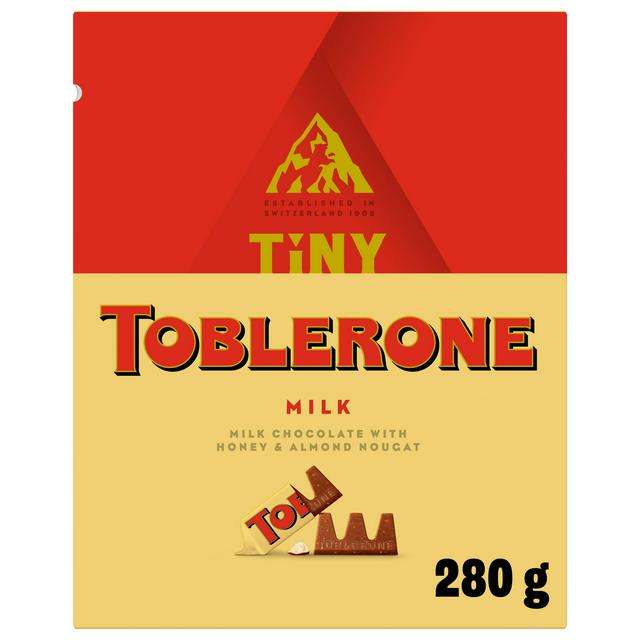 Toblerone 280g Milk Chocolate with Honey and Nougat Tinies Carton Gifting Box - gallery image 1