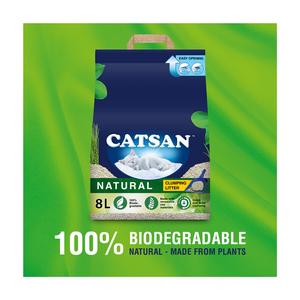 Catsan Natural 100% Biodegradable Clumping Odour Control Cat Litter 8L - gallery image 5