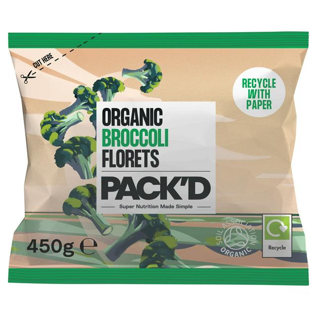 Pack'd Organic Broccoli Florets 450g