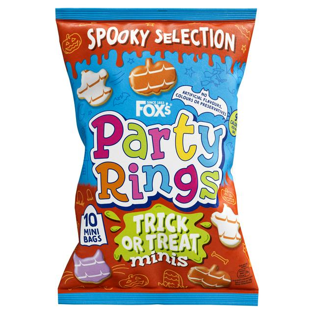 Fox's 10 x Biscuits Party Rings Minis Trick or Treat Snack Bags - gallery image 1