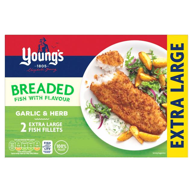 Young's Garlic & Herb Extra Large Fish Fillets x2 300g - gallery image 1