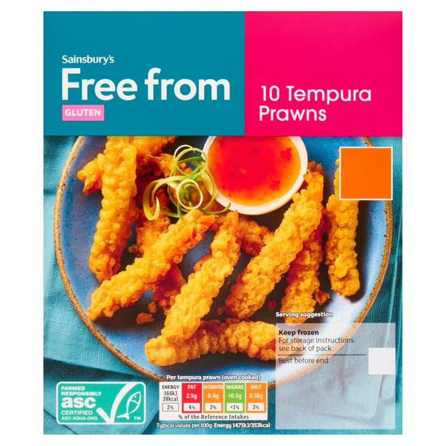 Sainsbury's Free From 10 x Tempura Prawns 130g - gallery image 1
