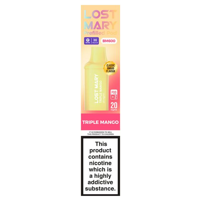 Lost Mary BM600 Triple Mango Prefilled Pod x2 20mg/ml - gallery image 1