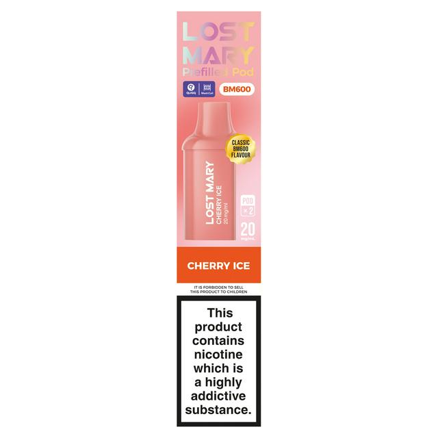 lost mary 50k vape Lost Mary BM600 Cherry Ice Prefilled Pod x2 20mg/ml