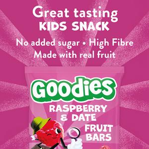 Goodies 5 x 20g Raspberry & Date Multipack Kids Snack Fruit Bars - gallery image 2
