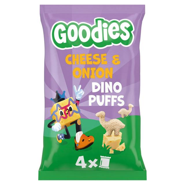 Goodies 4 x 12g Cheese & Onion Multipack Kids Snack Dino Puffs - gallery image 1