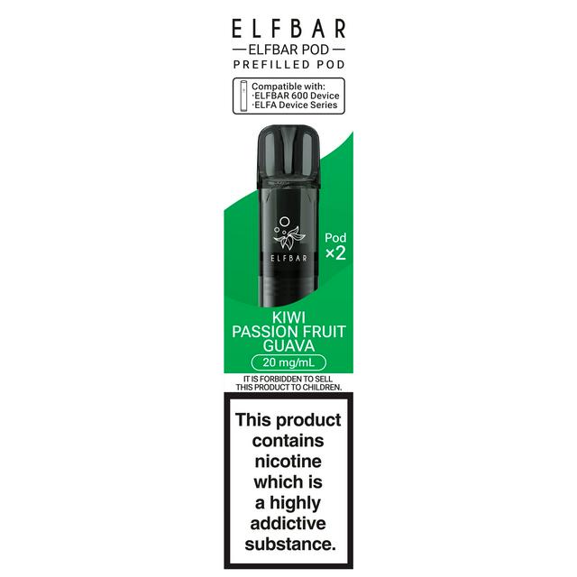 Elfbar Kiwi Passion Fruit Guava Prefilled Pod x2 20mg/ml - gallery image 1