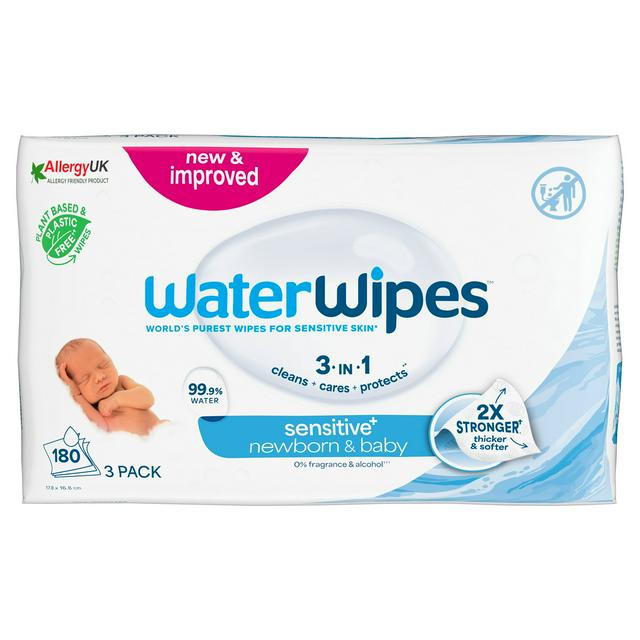 WaterWipes Sensitive+ Newborn & Baby Wipes x180 - gallery image 1