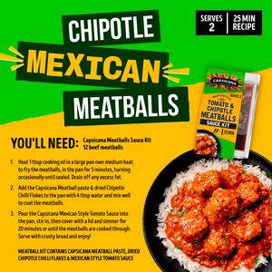 Capsicana Latin Flavour Mexican Style Tomato & Chipotle Meatballs Sauce Kit 273g - gallery image 3