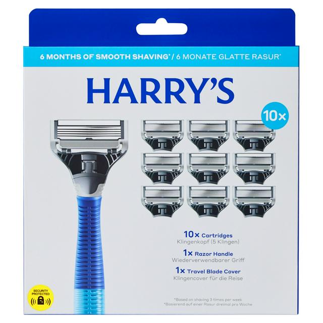 Harry's 10 x Blade Refills Indigo Blue 5 Blade Men's Razor Value Pack - gallery image 1