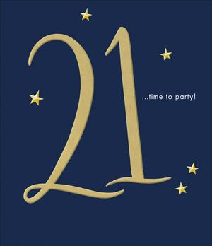 Carlton Happy 18th Birthday Loop the Loop Gold Text & Navy Design Greeting Card