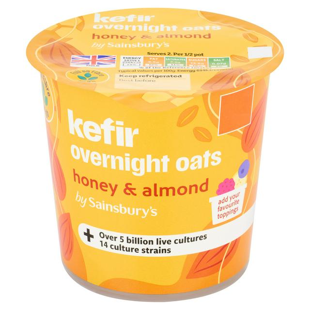 Sainsbury's 350g Honey & Almond Kefir Overnight Oats - gallery image 1