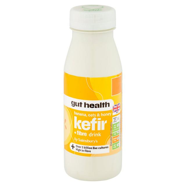 Sainsbury's 250ml Gut Health Banana, Oats & Honey Kefir - gallery image 1