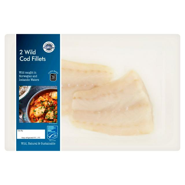 New England Seafood Wild Cod Fillets x2 220g