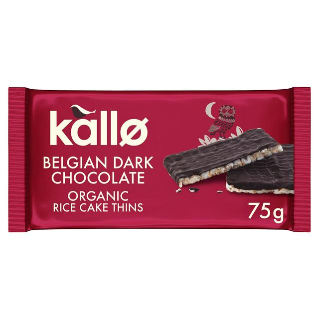 Kallo Belgian Dark Chocolate Organic Rice Cake Thins 75g - gallery image 1