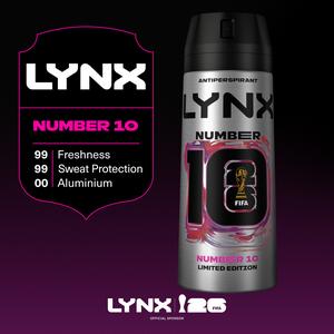 Lynx 150ml FIFA Number 10 Antiperspirant Aerosol Deodorant Spray, Limited Edition - gallery image 4