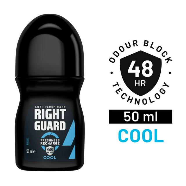 Right Guard 50ml Men 48h Cool Antiperspirant Deodorant Roll On
