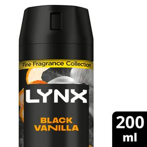 Lynx 200ml Fine Fragrance Collection Black Vanilla Premium Body Spray