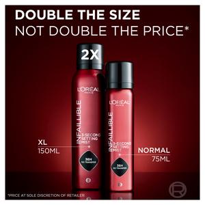 L'Oreal Paris Infallible Setting Spray Mist Upto 36 Hour Wear XL 150ml - gallery image 2